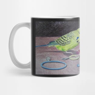 Budgie in coloured pencil Mug